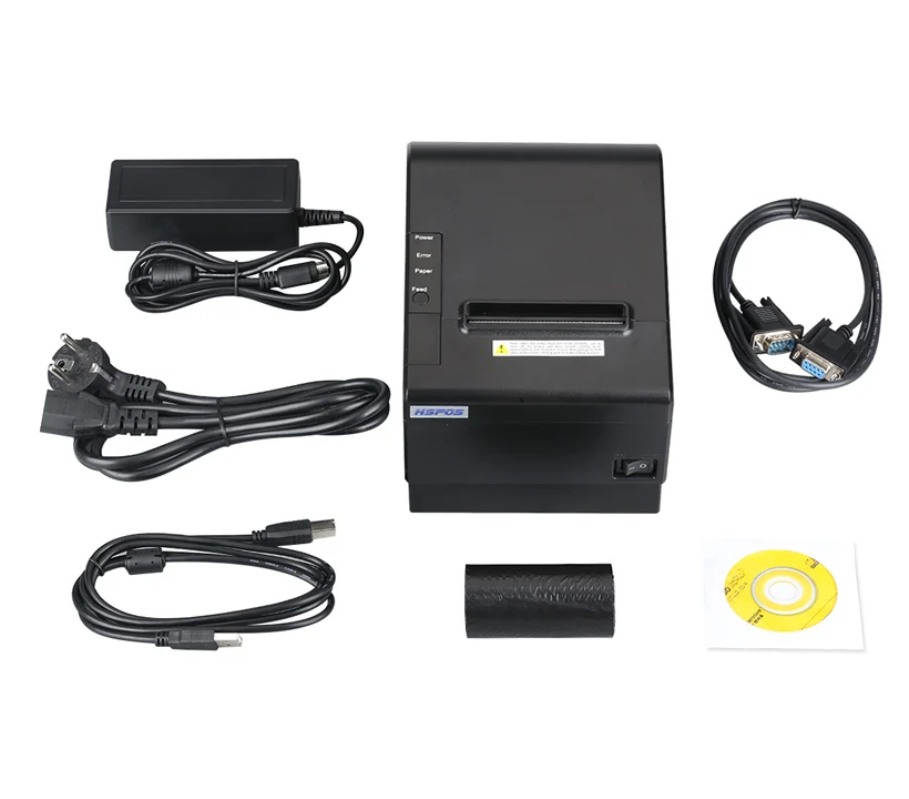80mm Thermal Printer Support Opos with Beeper POS Receipt Printer 260mm/s Speed for Restaurant