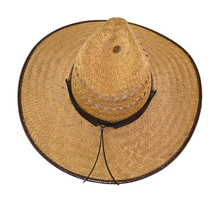 Super Wide Brim Cowboy Palm Leaf Straw Hat Wholesale