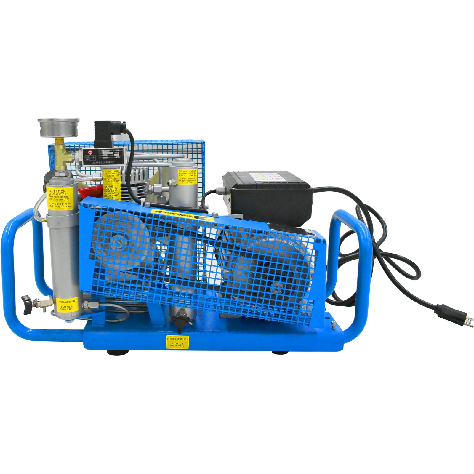 TUXING Manual Stop 100LPM 4500psi 300bar 30mpa Diving Compressor  for Scuba Breathe