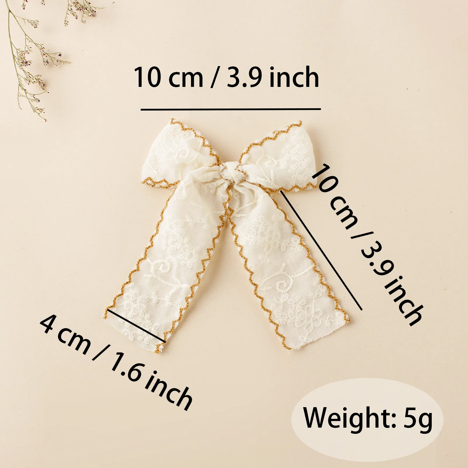 YiYuan Fashion Lace Embroidered Flower Hair Bow Clips for Girls Party Decorative Barrettes Swallow Tail Hair Pins Kids Side Clip