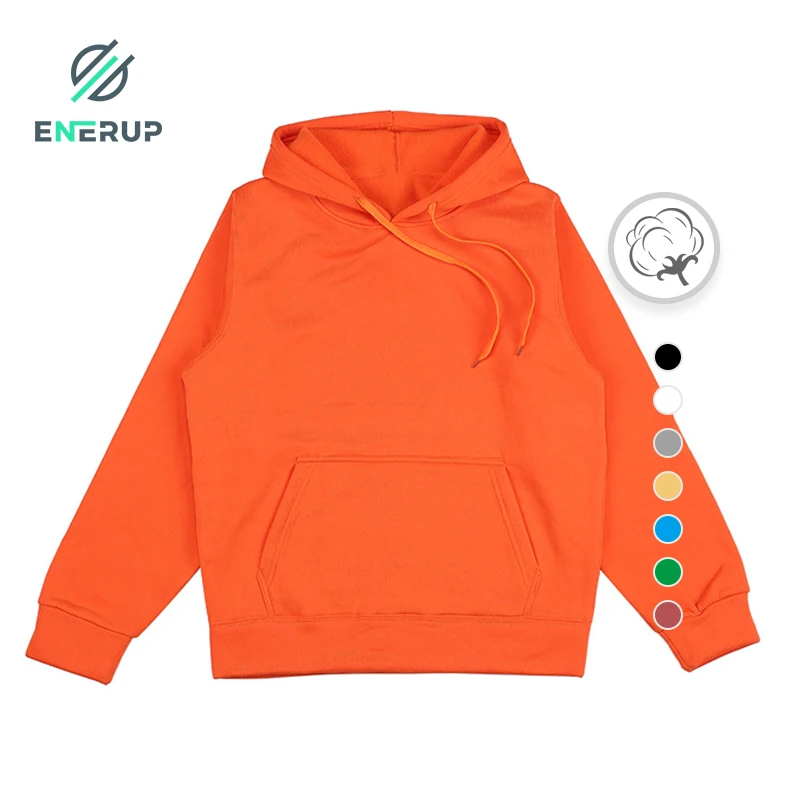 Enerup custom wholesale washed Polyester / Cotton plain unisex blank hoodie vintage hoodies manufacturer