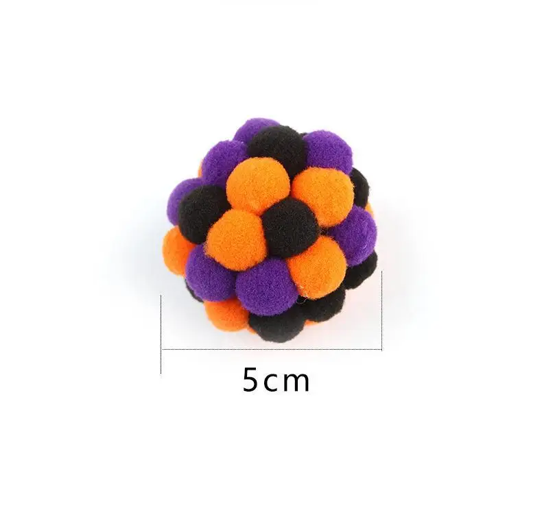 Orange Purple Black Halloween Pet Toy Sound Ball Interactive Small Glue Ball Dog Self-Pleasure Relief Bite-Resistant Molar Cat