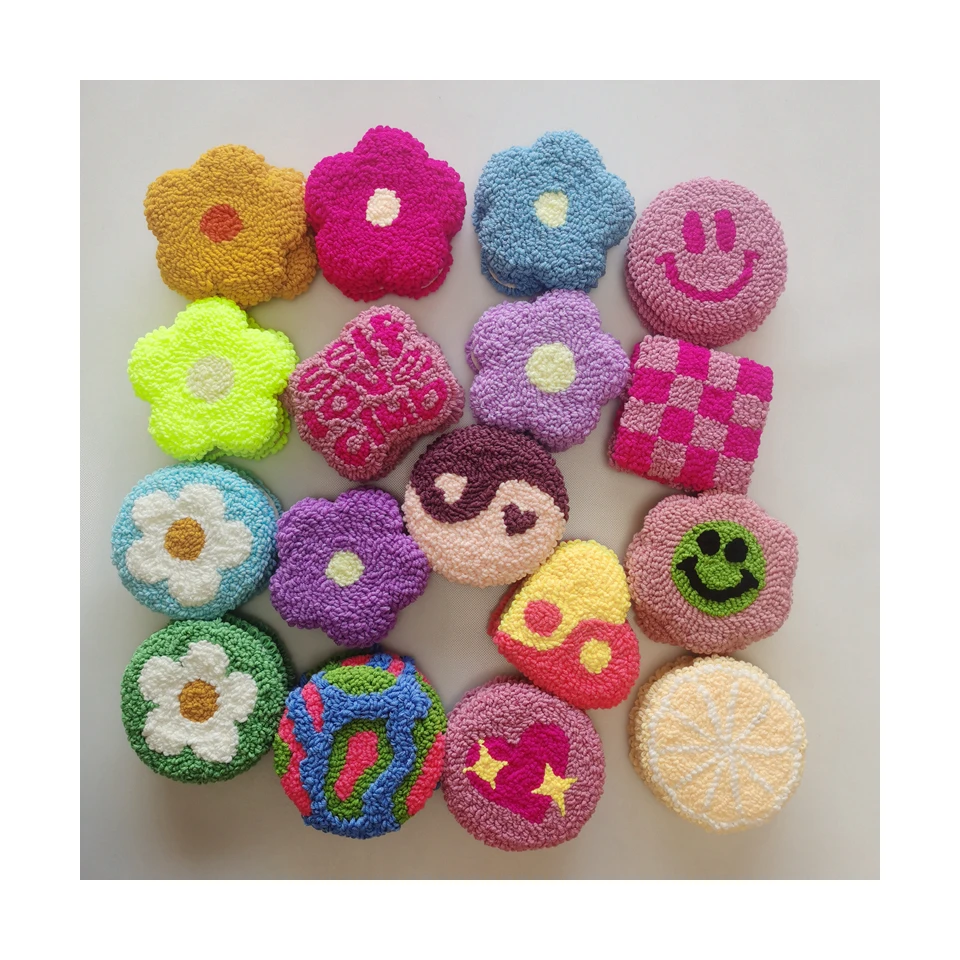 Novelty Gifts Feng Shui Punch Needle Handicraft Coaster Handicraft Cute Rug For Home Decorations