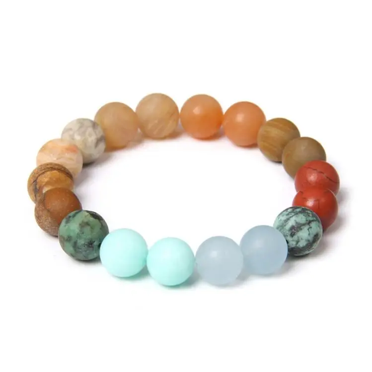 Wholesale Eight Planets Bead Bracelet OEM Natural Matte Stone Bracelet Universe Galaxy Solar System Planet Bracelets Men Women