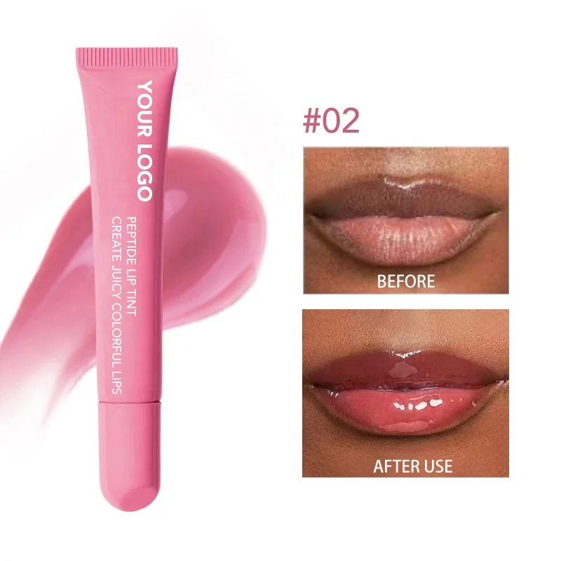 Wholesale Peptide Lip Balm Treatment Plumper Gloss Custom Logo Glossy Liquid Lip Tint Oil Make Up
