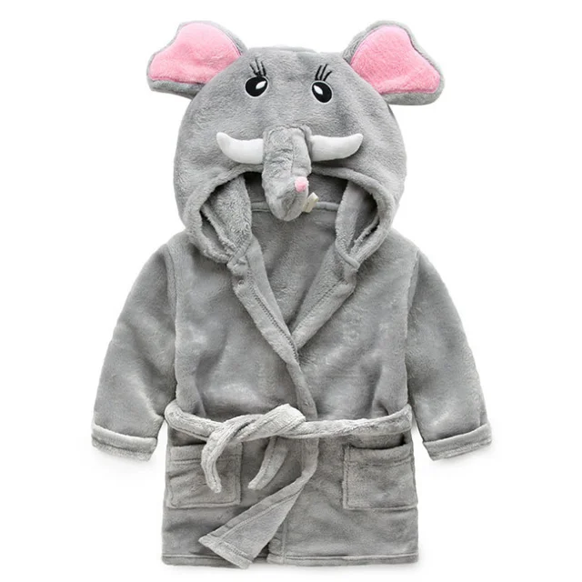 Custom Clothing Shark Sleepwear Girl Kids Soft Baby Robe Hoodies Children Cartoon Bathrobe