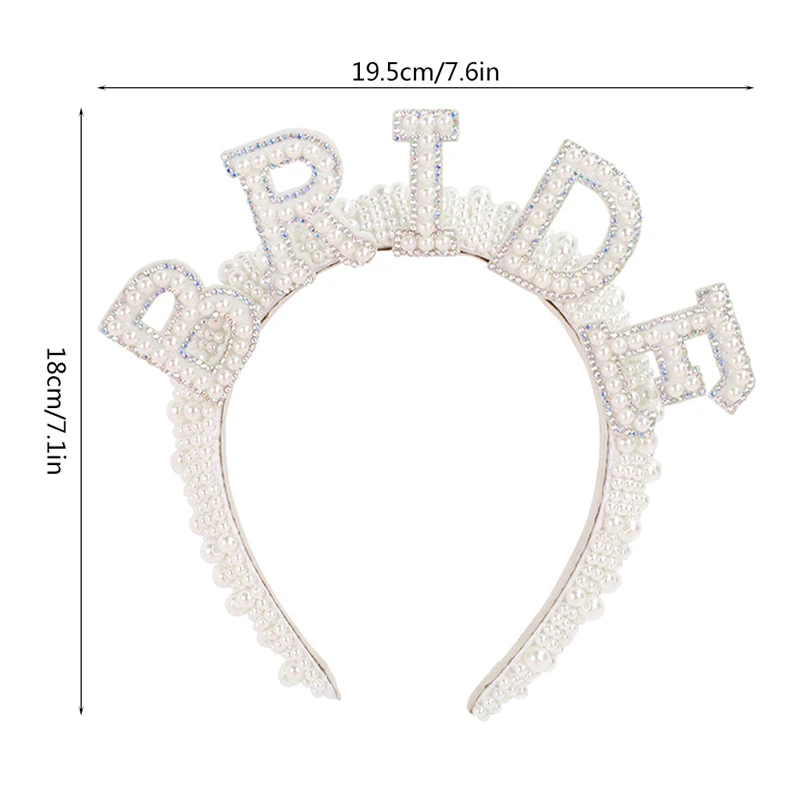 Bride Pearl Headband Crown Wedding Bridal Shower Decoration Bachelorette Hen Party Supplies Bride to be High Quality Hairbands