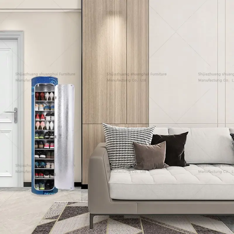Chinese Suppliers Pvc Rotating Doorway Decoration Waterproof 12 Layers Elegant Shoe Cabinet