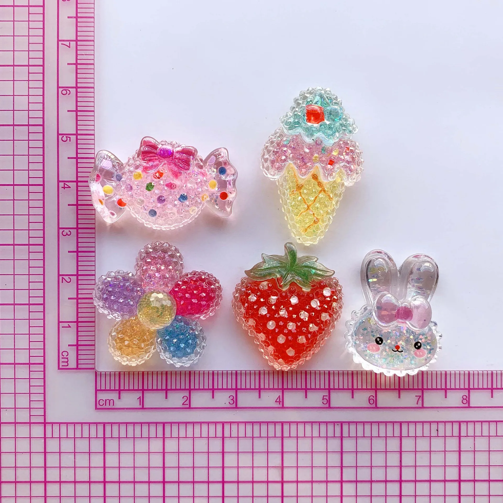 Shiny Sugar Cartoon Animal DIY  Resin Cream Glue Phone Case Hair Clip Nail Charm Decoration Material Accessories For Girls