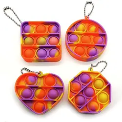2022 newest push pop fidget toy mini keychain  pop n play keychain big pop fidget keychain heart shape