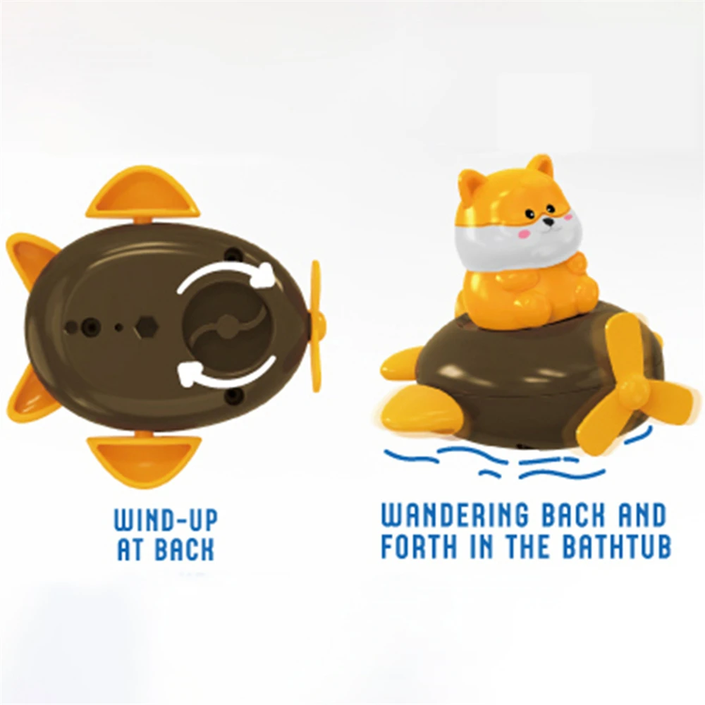 Classic Bath Toy Infant Shower Floating Windup Chain Plaything Plastic Mini Chicken Pig Dog Dinosaur Cartoon Clockwork Animal