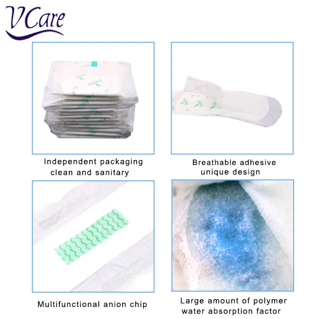 SAMPLE FREE Women Pads Feminine Herbal Infused Ladies Sanitary Pads 280mm Anion Menstrual Pad