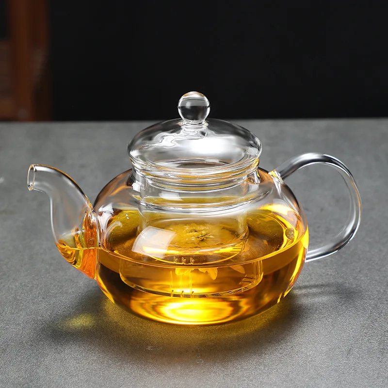 Modern Design Large Capacity Borosilicate Glass Teapot Set Heatproof Transparent Infuser with Removable Loose Tea Glass Water
