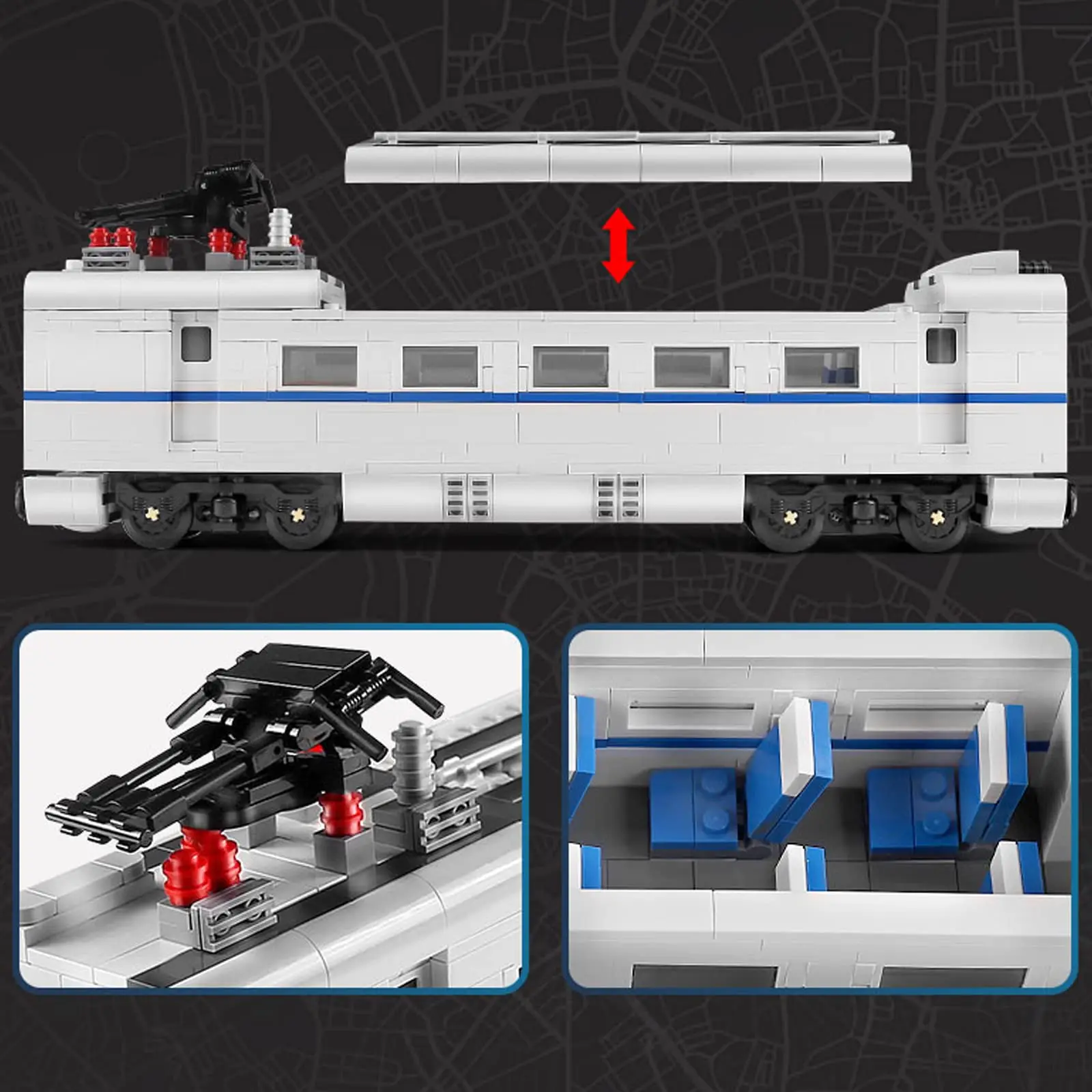 Mould King 12002 Harmony EMU World Railway Series Electric Remote Control Assembled Building Block Toy Model