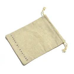 100% pure cotton linen drawstring storage bag with custom logo printed