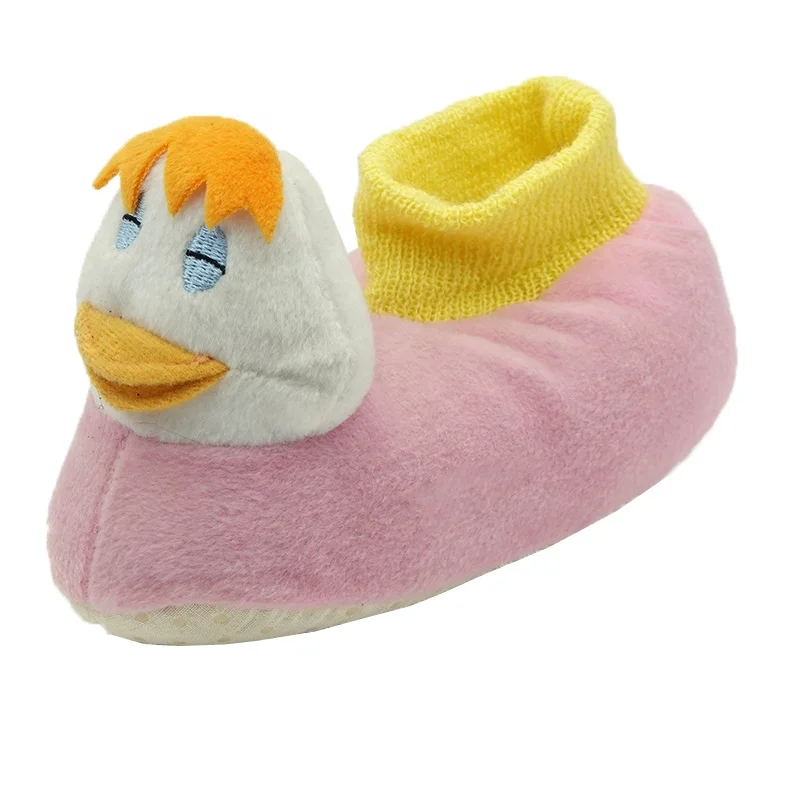 Hot selling animal shoes pink color duck indoor slippers children kids indoor boots