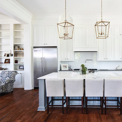 Modern open base wood kitchen cabinet door layout