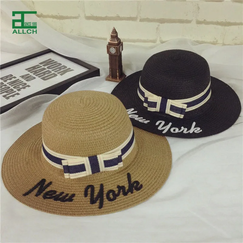 ALLCH RTS Женская Солнцезащитная соломенная фетровая шляпа, складная соломенная шляпа со скиммером и вышивкой