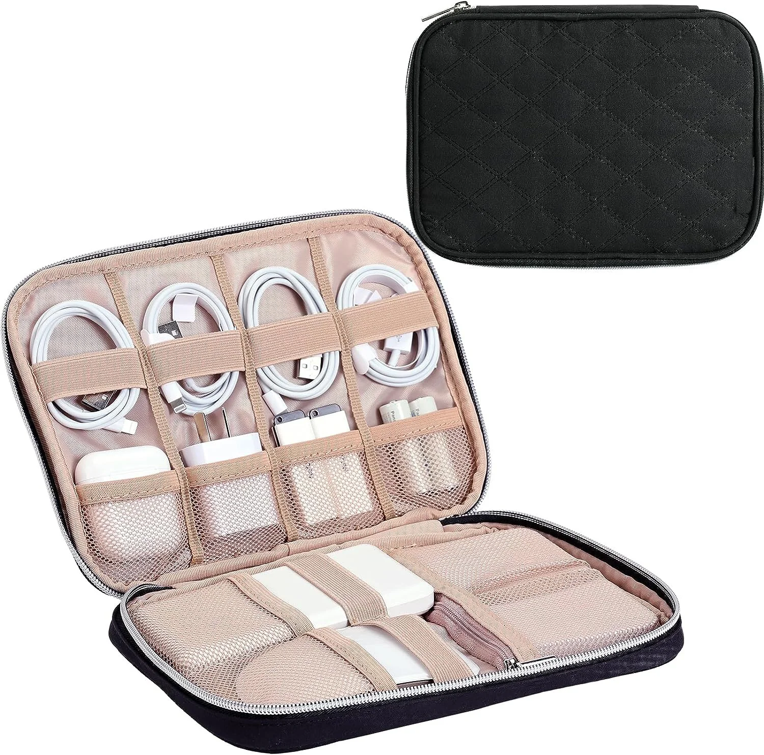 Electronic Organizer Portable Travel Cable Organizer Bag  Tech Storage Bag for Cord  Charger Phone Earphone  Hard Drive USB SD C