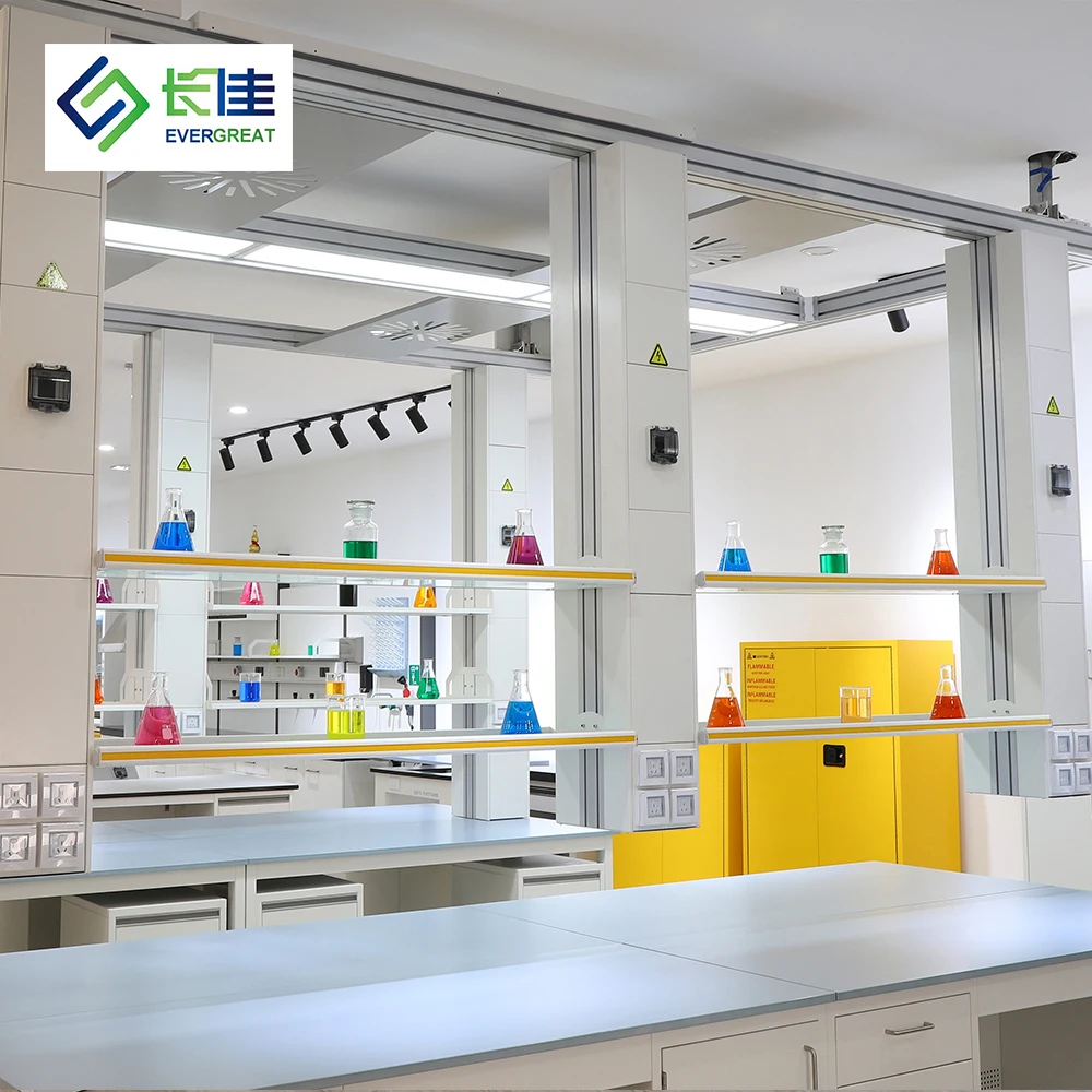 School Medical Steel H-Frame Hanging Reagent Shelf Lab Furniture Work Bench Side Laboratory Table