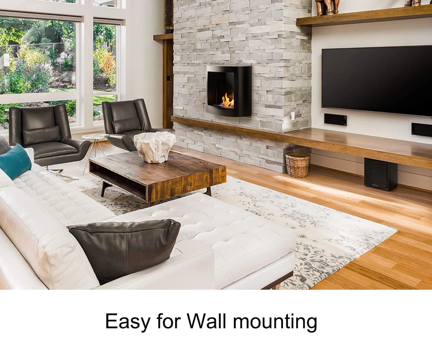 Ethanol Fireplace Tower Fireplace stand real Flame Effect fireplace Burner with 600ml for 3 Hours of Burning