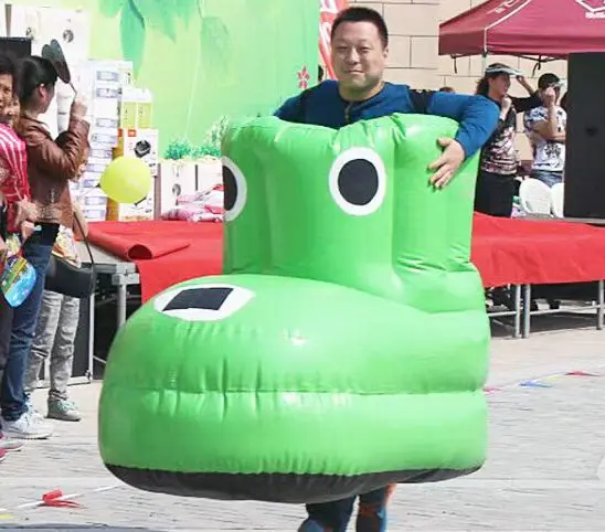 Big foot inflatable racing sport game, inflatable top truck, inflatable game for adults