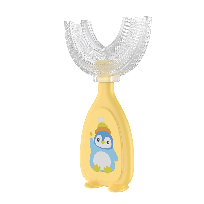 Factory Price 2 sizes Baby toothbrush Eco-Friendly Silicone U Shape manual tooth brush