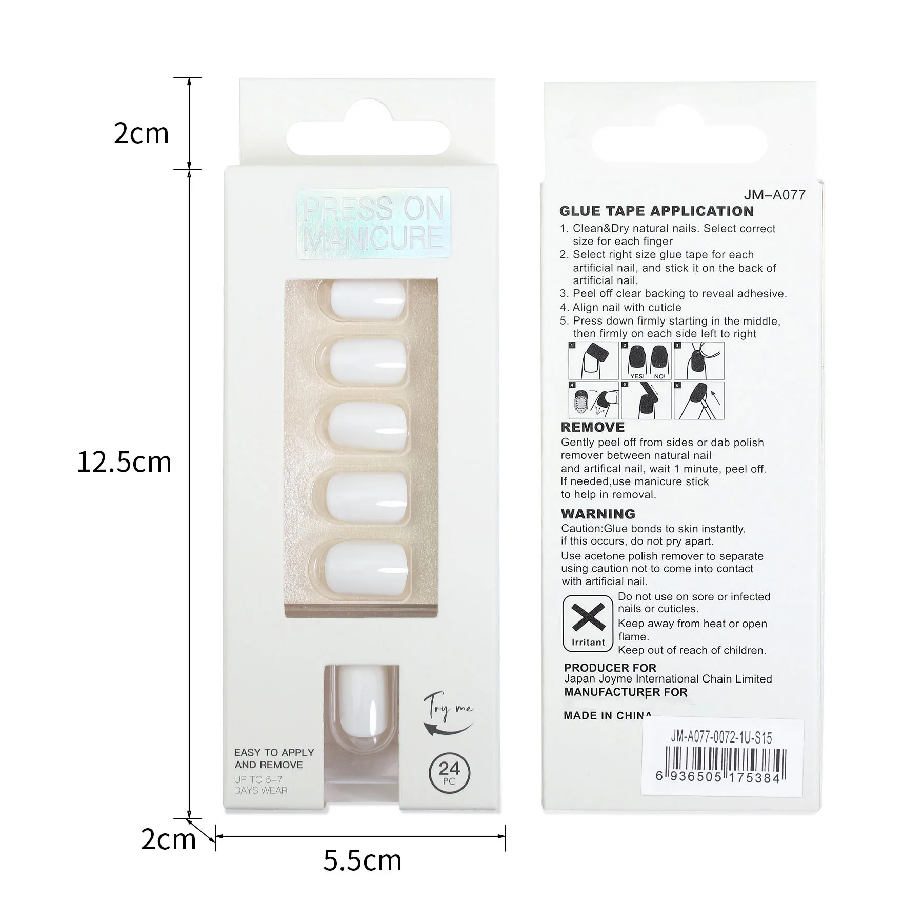 Box Set Hand Painted Long Square Adhesive Gel Nail Packs Remover Holder 24pcs Wholesale French Style With Stones False Nails