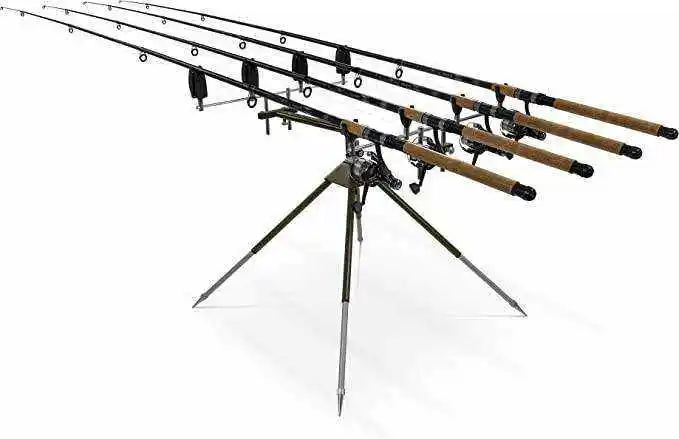 2024 Wholesalers Aluminum 4 Feet Folding Carp Fishing Stand Rod Pod With Carry Bag for Outdoor Fishing OEM Acceptable