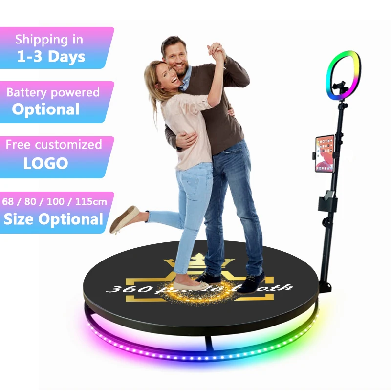 Fast Shipping 360 Photo Booth Automatic Interactive Camera Portable 360 Degree Photobooth Spin Photo Booth 360 With Flight Case