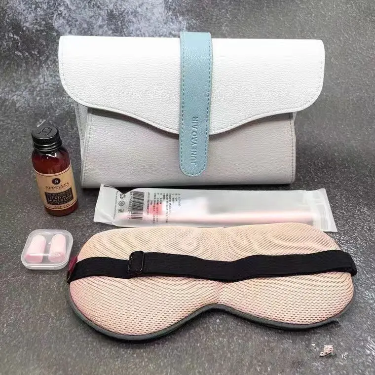 High Quality Airline Amenities Kit Bag with logo OEM Travel Kit Bag for First Class Travel Comfort Set for Airline Promotional