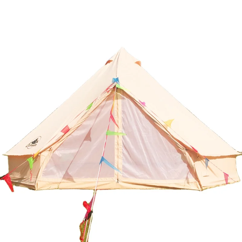 China hot sale camping tent full mesh waterproof 4m 5m 6m canvas bell tent