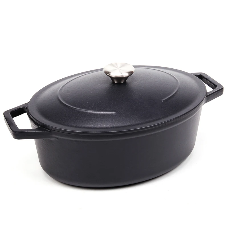 Customize design non stick kitchenware cookware metal casting iron Warmer cocotte dutch oven stew pot boiler cooking pot