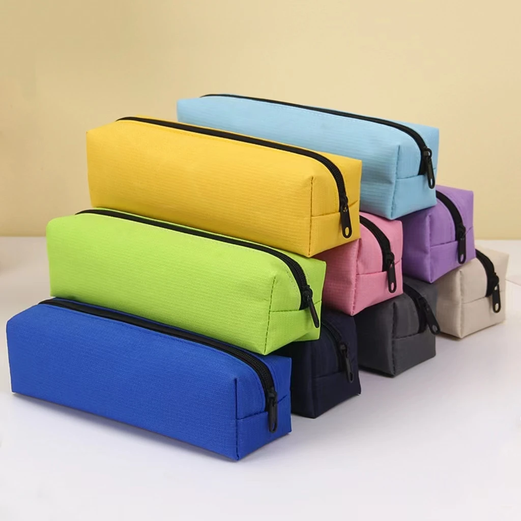 Colorful Pencil Pouch Bulk Small Zipper Pencil Case INS Hot Portable oxford Zipper Pencil Bag with Custom Logo