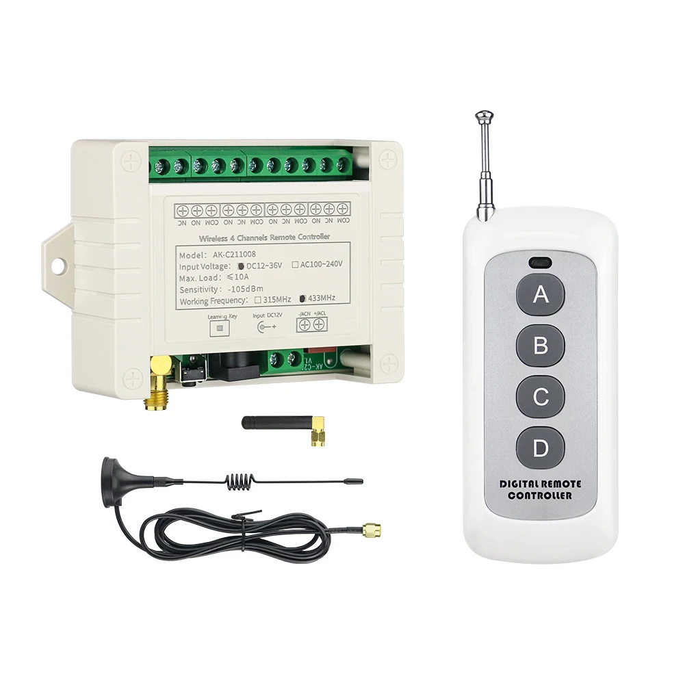 433mhz remote control receiver long distance remote control electronic receiver for lighting