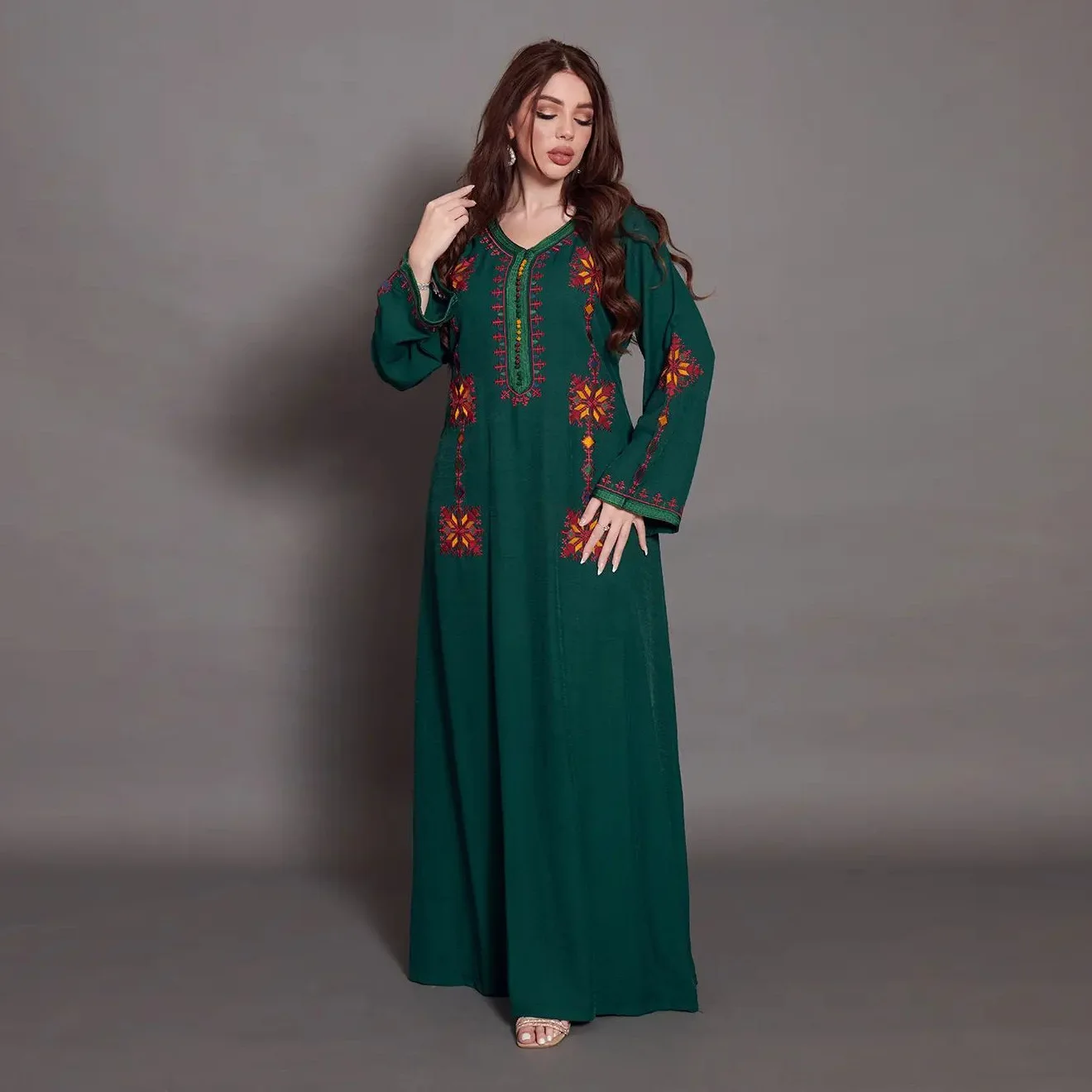 2853 Kuwii Ramadan Eid Abaya Dubai Turkey Muslim Dress Islam Clothing Maxi Dresses Djellaba Jalabiya Kaftan for Women Dubai