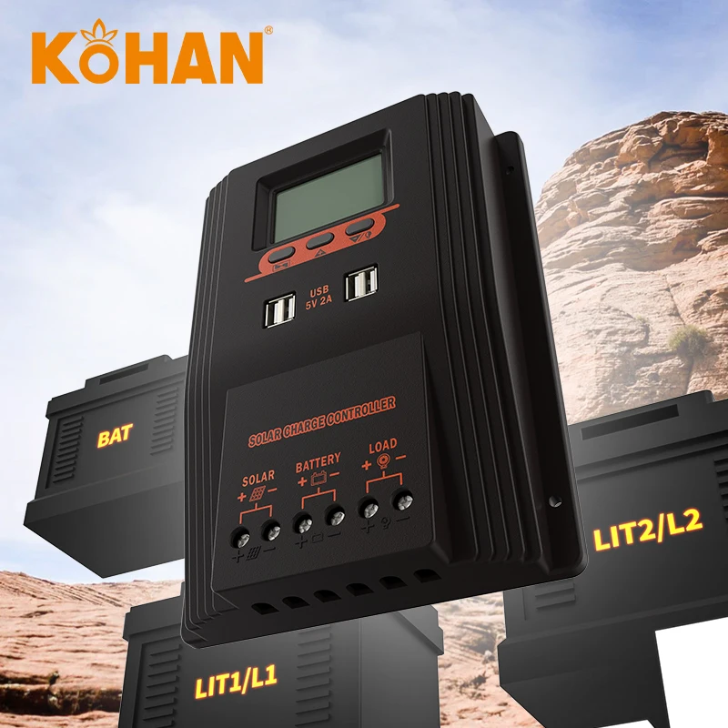 KEYUE 12V 24V 36V 48V LCD Display MPPT Solar Charge Controller PV Panel Battery Intelligent Regulator for Lead-acid/Lithium 100A