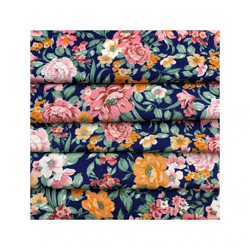 Professional custom summer thin cotton silk ethnic style printing fiber tie-dye rayon fabric