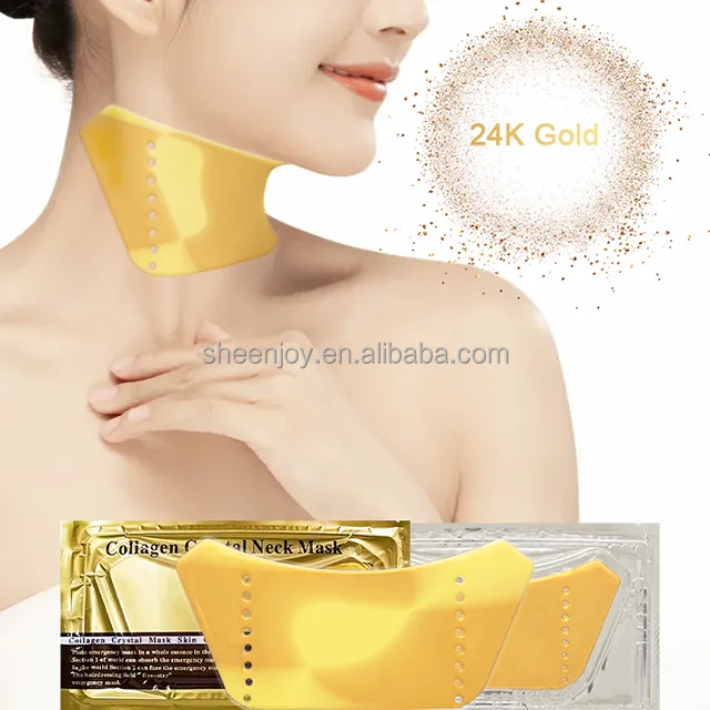 Korea 24k Gold Repair Hydrating Collagen Facial Neck Treatment Mask Remove Neck Lines Anti Wrinkle Patches Smoothing Neck Pads