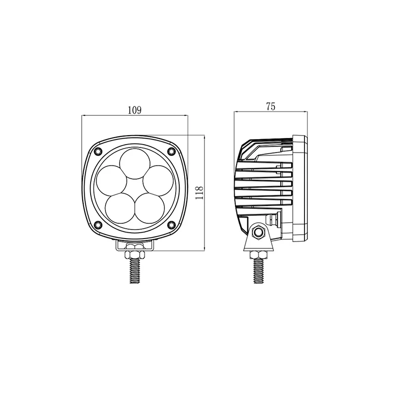 Round Flood Beam 12/24 Volt 50W SUV ATV 12V Round 4 inch Offroad Led Driving Light Tractor LED Work Lamp
