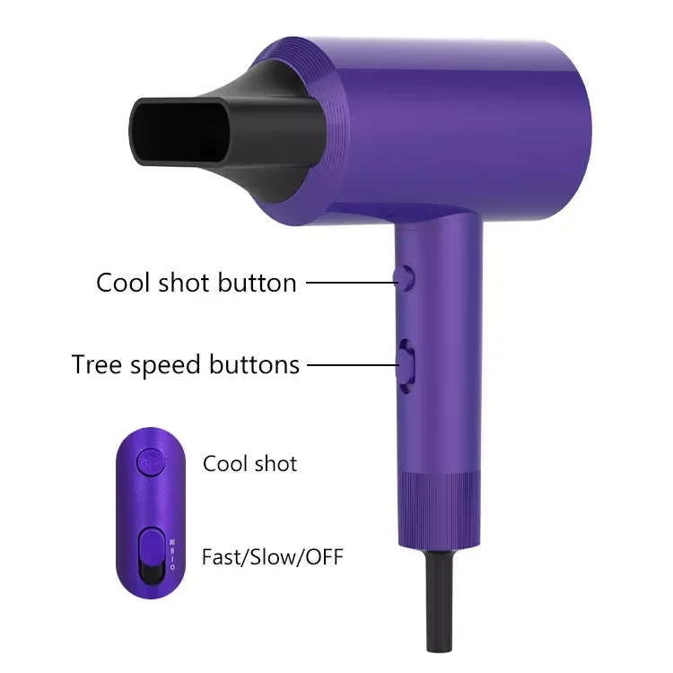 Low Noise fashion 1000w OEM DC motor protect hair baby hair dryer