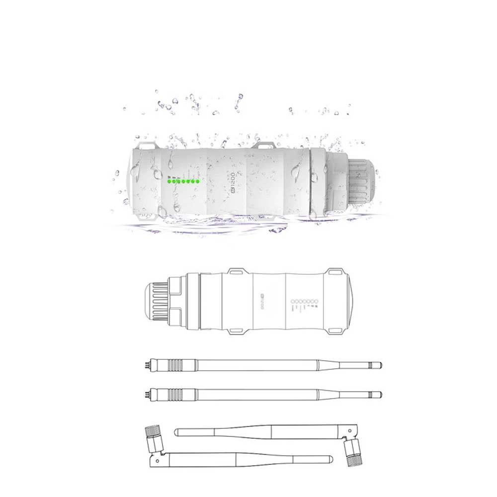 High Quality Hotsale  WIFI5 AC1200 Dual Band Outdoor 4G LTE CPE Router WIFI5 Outdoor Router Outdoor Waterproof AP POE Router