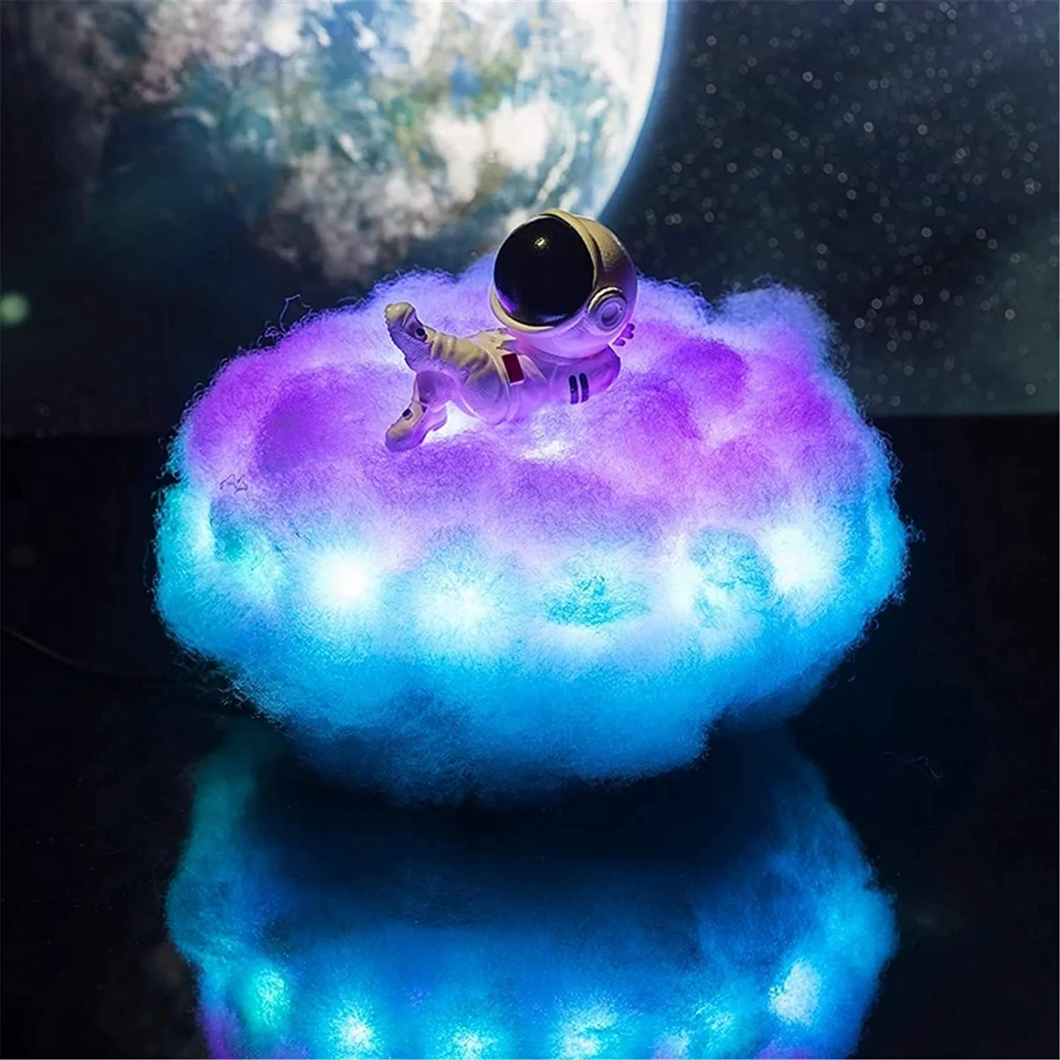 Wholesale Remote Control Led Colorful Clouds Astronaut Lamp With Rainbow Effect As Night Light Creative Gift