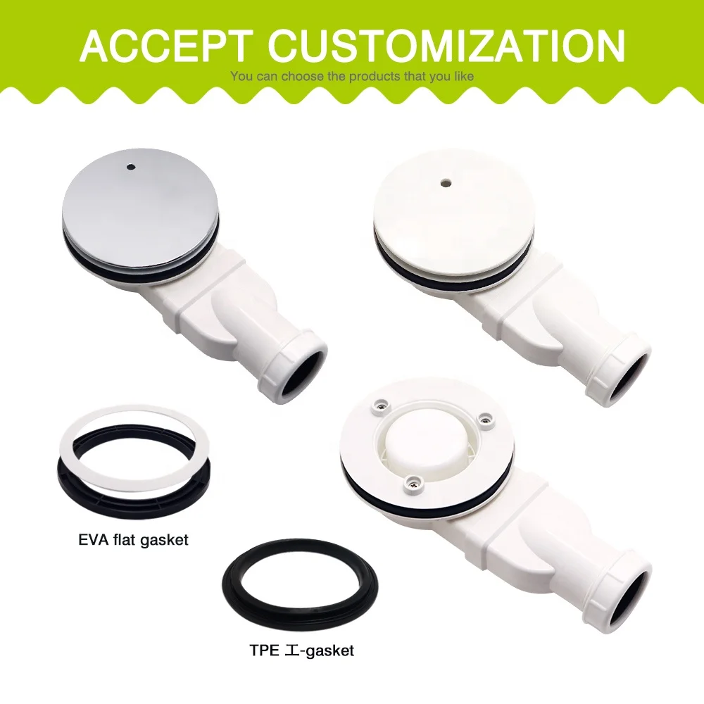 GUIDA 726213 90mm Slim Extra Low Profile ABS Plastic Bathroom Shower Tray Waste Trap With Cover 115mm Chromed for UK Market