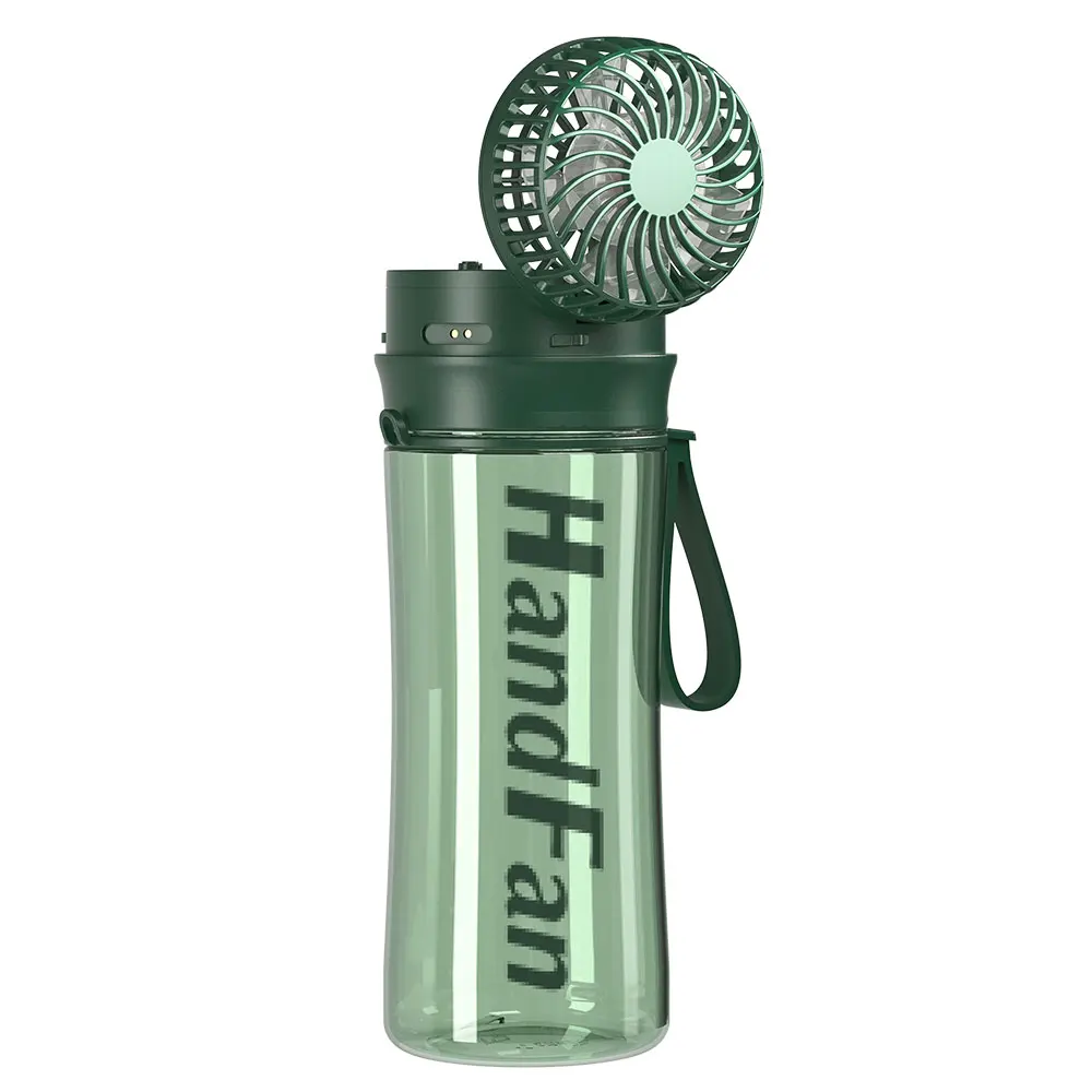 Eco Friendly Creative Mini Fan Portable Cool Rechargeable Plastic Water Bottle with Fan