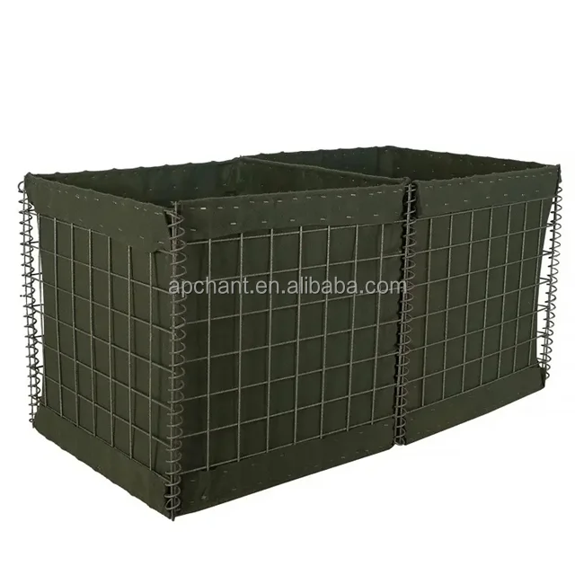 High Tensile Strength Green Geotextile Zinc-Coated Defensive Sand Barrier Flood protection Barriers /welded Mesh Barrier Bastion