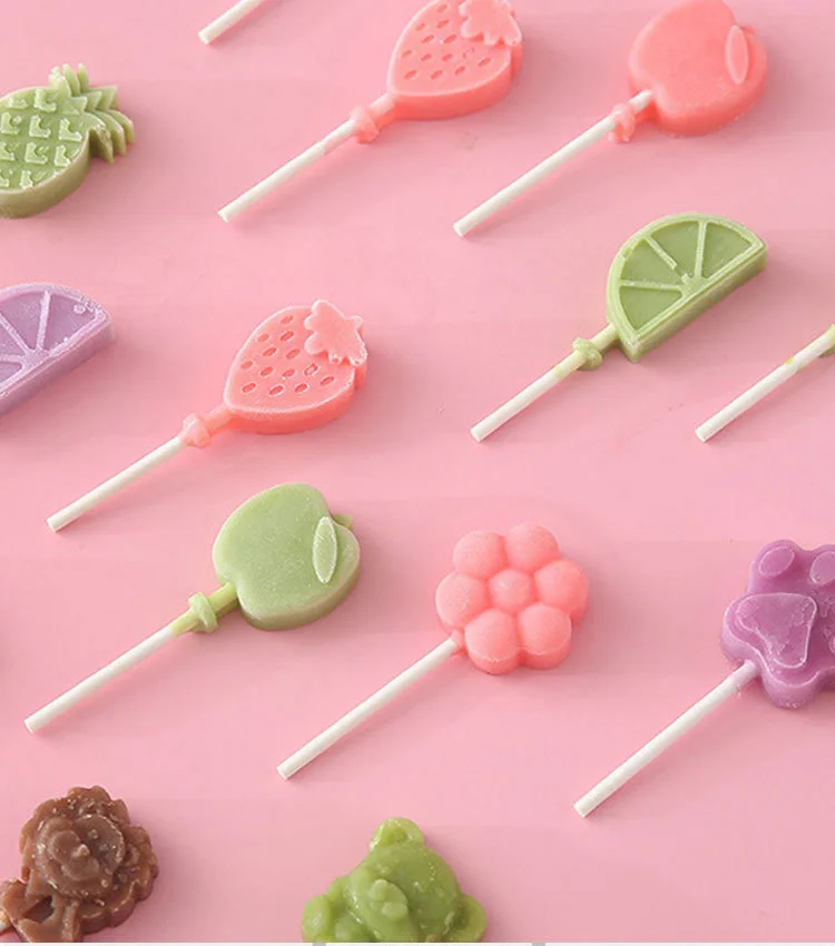 DIY Lollipop Candy Molds Homemade Christmas Cartoon Pattern Candy Chocolate Lollipop Silicone Mold