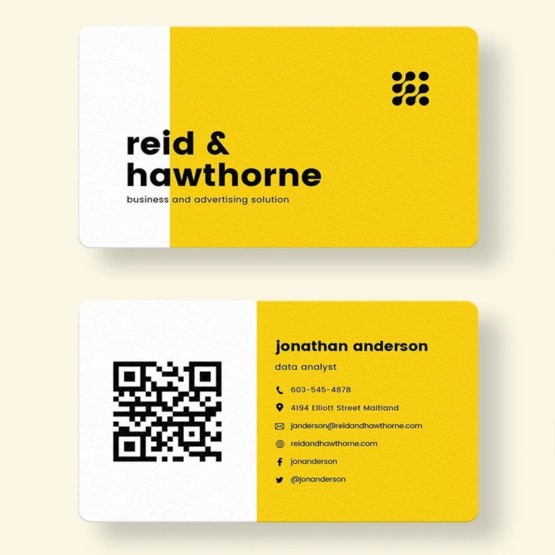 Custom paper business cards with qr code