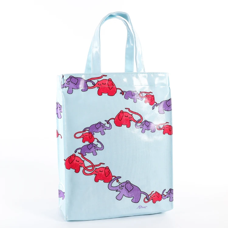 Custom design waterproof mirror shiny shopping vinyl PVC  tote bag
