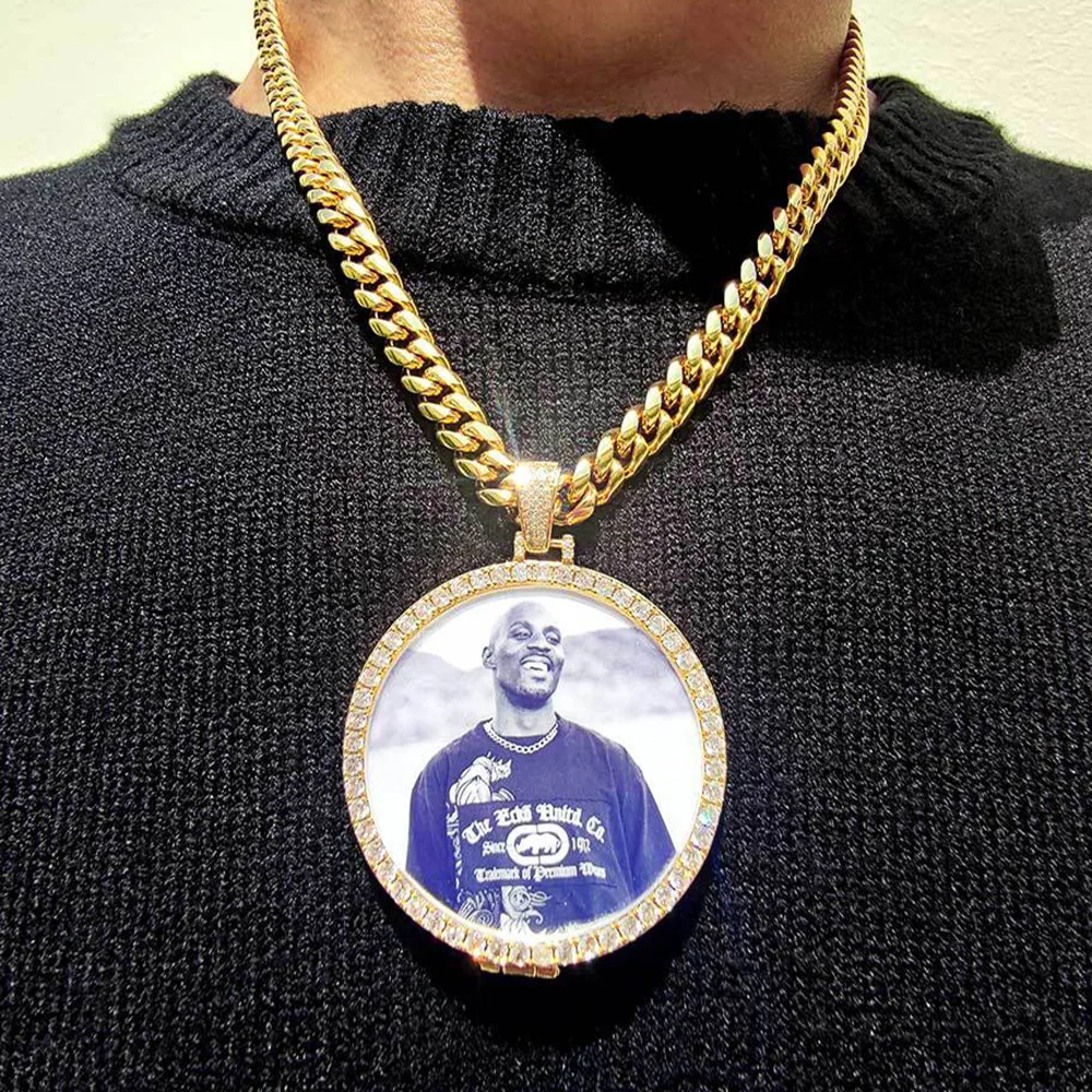 Hot Sale Custom Picture Necklace Personalized Picture Chains for Men Photo Necklaces Hip Hop Jewelry